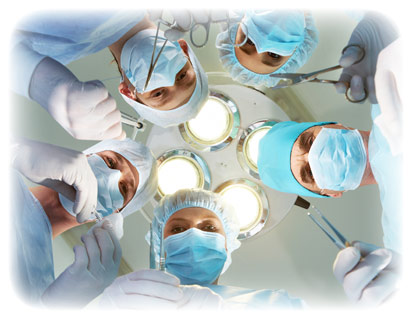 view of surgeons from the perspective of the patient, from the blog "How To Prevent Constipation After Surgery"